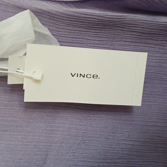 Vince lilac ribbed trim silk tank with side slits - Picture 11 of 13